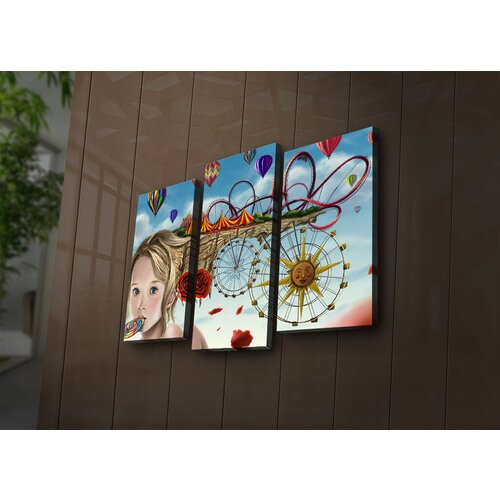 Wallity Set slika sa LED osvetljenjem 3PATİACT-18, 3 Dela Cene