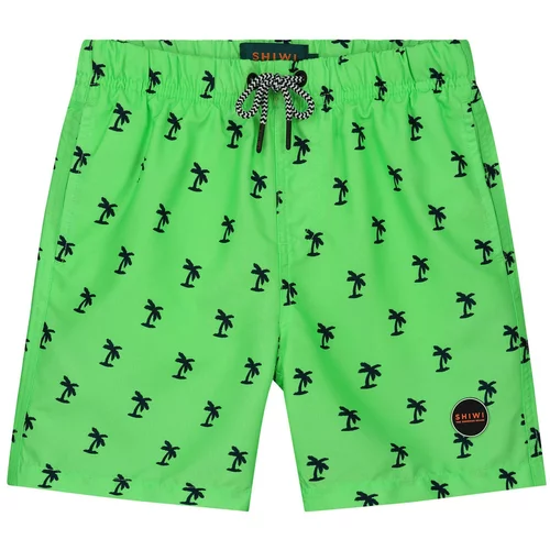 Shiwi Kratke kopalne hlače neonsko zelena / črna