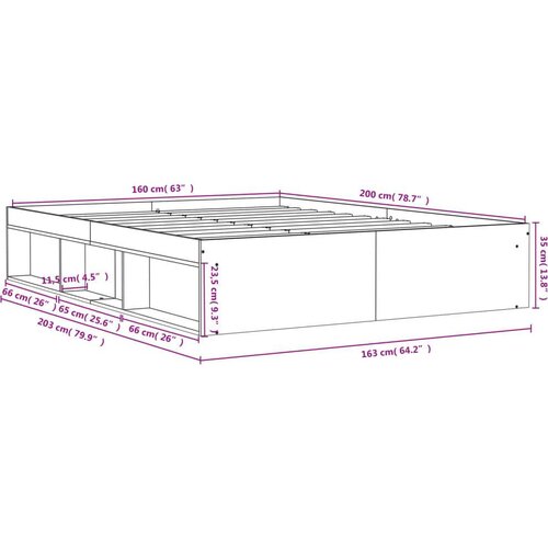  Za krevet siva boja betona 160x200 cm Slike