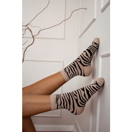 Milena Ladies Socks Zebra Cotton Zebra Beige Cene