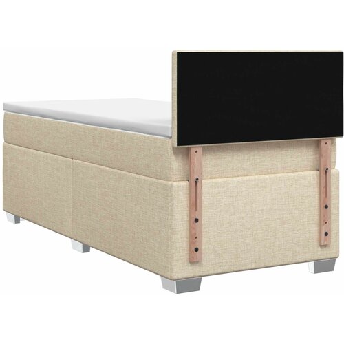  Krevet s box springom, madracem i LED-om Krem 100 x 200 cm Slike