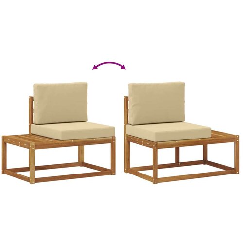  Set vanjskih sofa s jastukom 4 Komad Prirodna i bež Slike