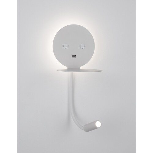Nova Luce Bela aluminijasta LED stenska svetilka z upogljivo konstrukcijo/z USB priključkom Eclip &amp;ndash; Slike
