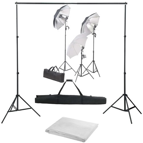 vidaXL fotografski studijski komplet s svetilkami in ozadjem Cene