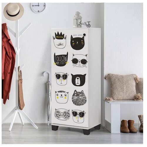 Hanah home Filinta Cats (869VEL6508) kutija za cipele, bijelo-crna Cijene
