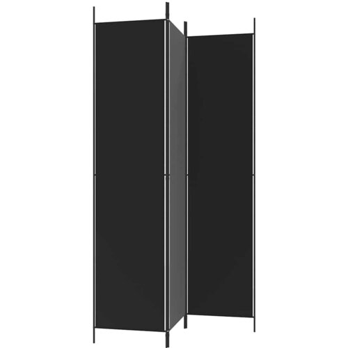  pregrada s 3 panela crna 150 x 220 cm od tkanine Slike