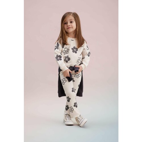 Defacto Baby Girl Floral Sweatshirt Leggings 2 Piece Set Slike