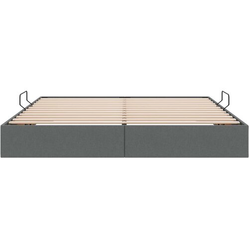  Otomanski krevet s pohranom Tamno siva 180 x 200 cm tkanina Slike