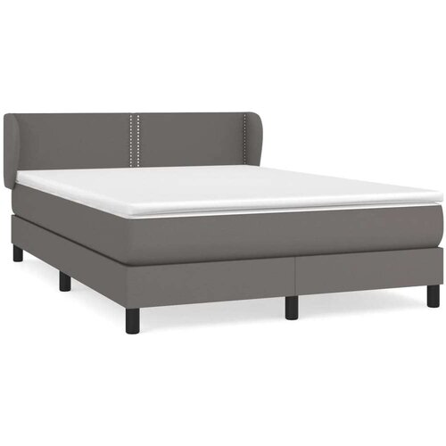  Krevet s oprugama i madracem sivi 140x190 cm od umjetne kože Slike
