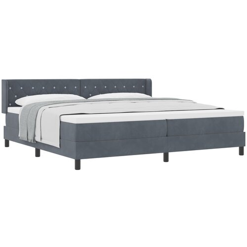 VidaXL Box Spring Krevet s Madracem Tamno Sivi 200x200 cm Bar&amp;scaron;un Slike