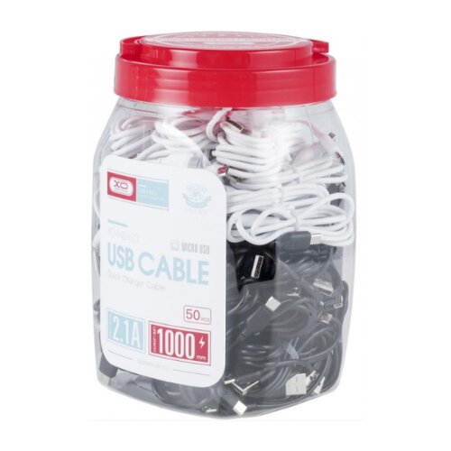 XO USB kabal NB103 USB &amp;ndash; Micro 1,0 m 50/1 Black-White Slike