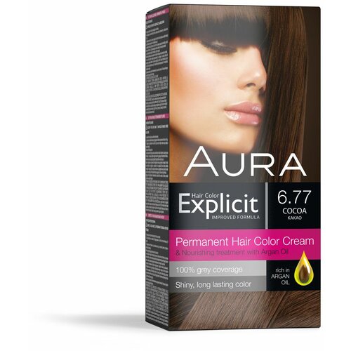 Aura set za trajno bojenje kose explicit 6.77 cocoa / kakao Slike