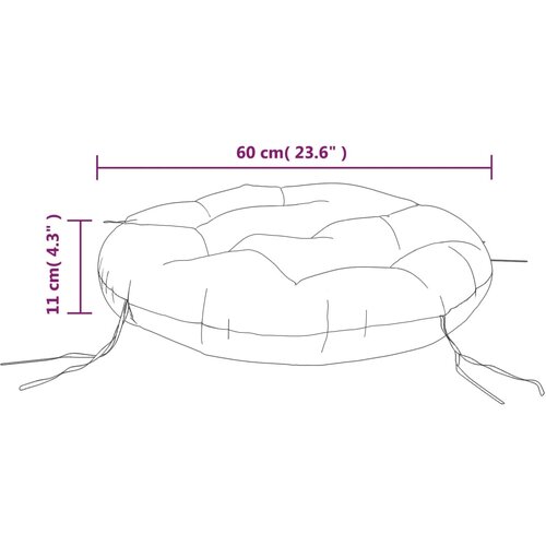  Okrugli jastuk smeđesivi &amp;Oslash; 60 x 11 cm od tkanine Oxford Slike
