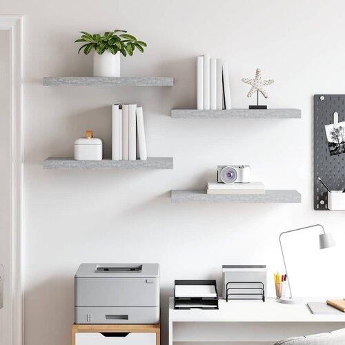  Plutajuće zidne police 4 kom boja betona 60 x 23,5 x 3,8 cm MDF Slike