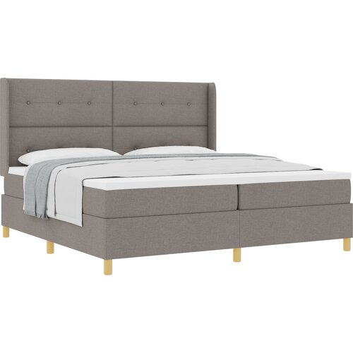 vidaXL Box spring krevet Sivo-smeđa 200 x 200 cm tkanina Cene