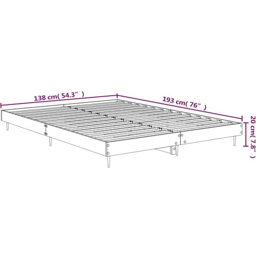  Okvir za krevet smeđi hrast 135x190 cm konstruirano drvo Slike