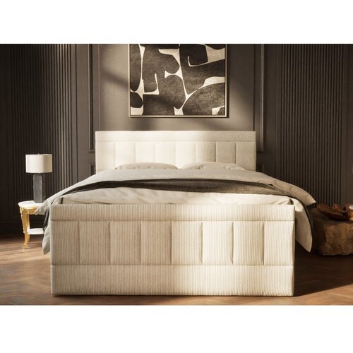 Maison de R&amp;ecirc;ve Bež boxspring postelja s prostorom za shranjevanje 160x200 cm Caya &amp;ndash; Slike