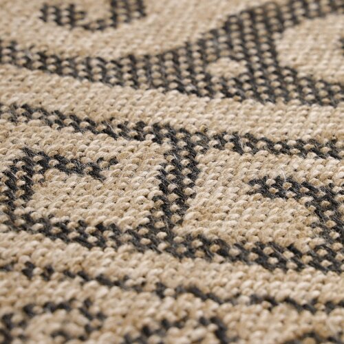 Ayyildiz Carpets Črna/bež okrogla zunanja preproga &amp;oslash; 120 cm Comilla &amp;ndash; Slike
