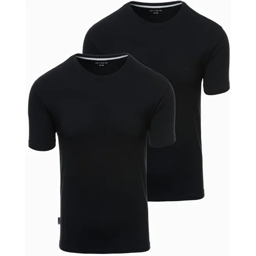 Ombre BASIC men's cotton t-shirt set with round neckline - black/white/ navy