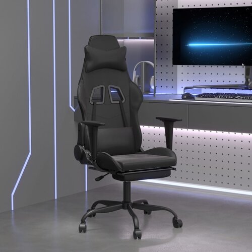 VidaXL Masažni igralni stol z oporo za noge črno umetno usnje Slike