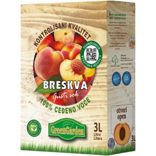 Green Garden Matični sok Breskva 100%, BAG IN BOX, 3l Slike