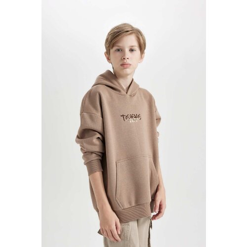 Defacto Boy Oversize Fit Wide Mold Back Printed Hooded Sweatshirt Slike