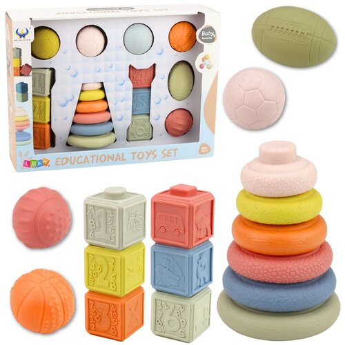 Set mekanih senzornih igračaka Loptice Piramidalne kocke 18 kom. Cijene