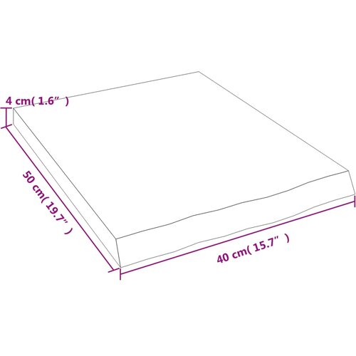  Zidna polica svjetlosmeđa 40x50x(2-4) cm obrađena hrastovina Slike