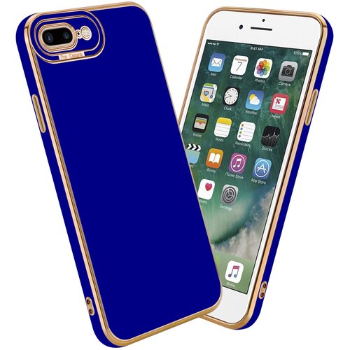 Cadorabo Ohi&amp;scaron;je, združljiv z Apple v sijajnem modrem - Rose Gold - Za&amp;scaron;čitni pokrov iz fleksibilnega silikona TPU in z za&amp;scaron;čito pred kamero, (20602752) Slike