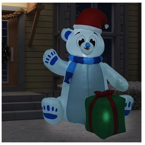  Božični napihljiv polarni medved LED notranji/zunanji 2,4 m