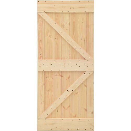  Drsna vrata s kompletom vodil 80x210 cm trdna borovina, (20767273) Cene