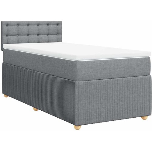  Krevet s oprugama i madracem svjetlosivi 100x200 cm od tkanine Slike