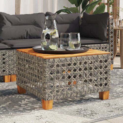 vidaXL Vrtni stol sivi 55 x 55 x 36 cm od poliratana i bagremovog drva Cijene