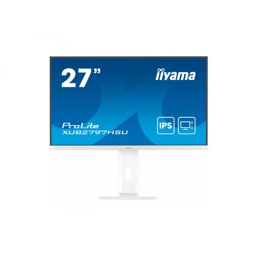 Iiyama 27" WHITE IPS-panel, 1920x1080@100Hz, 300cd/m2, 15cm Height Adj. Stand, Speakers, HDMI, DisplayPort, 1ms (MPRT), USB 2x2.0, dual monitor setup with XUB2797HSN-W2 Cene