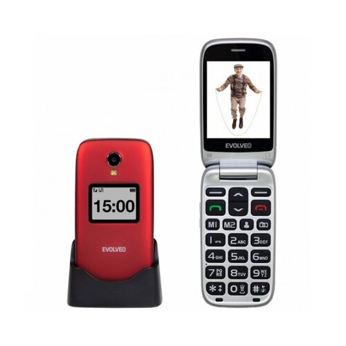 Usams EVOLVEO Easyphone FP EP-770 telefon za starej&amp;scaron;e na tipke 4G rdeč Slike