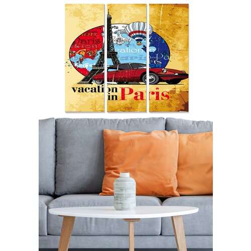 Wallity MDF1575065 multicolor decorative mdf painting (3 pieces) Cene