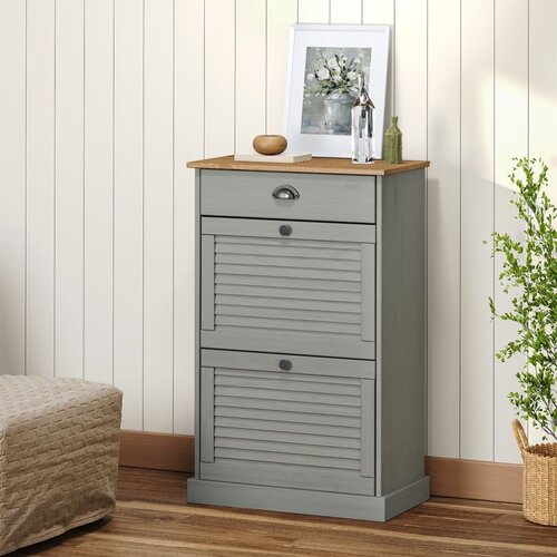 vidaXL Ormarić za cipele VIGO 60 x 35 x 96 cm sivi od masivne borovine Cijene