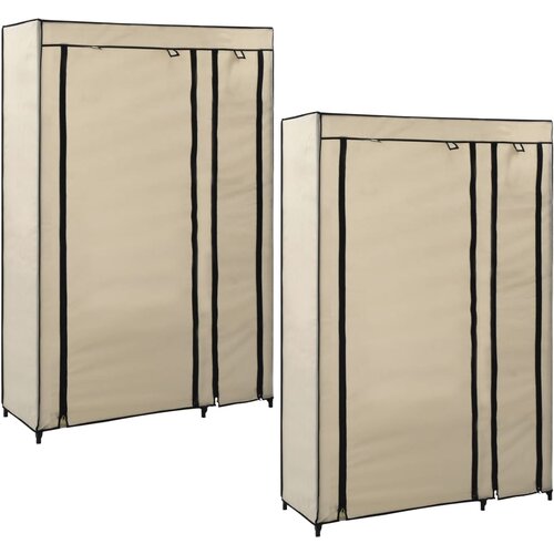 VidaXL 282424 Folding Wardrobes 2 pcs Cream 110x45x175 cm Fabric Slike