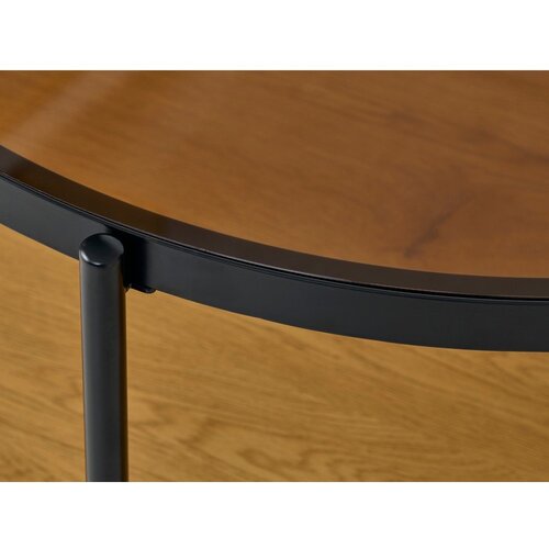 Unique Furniture Okrugao stolić za kavu sa staklenom pločom stola u prirodnoj boji &amp;oslash; 84 cm Hassel &amp;ndash; Slike