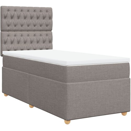 vidaXL Box spring postelja z vzmetnico taupe 100x200 cm blago, (21290948) Cene