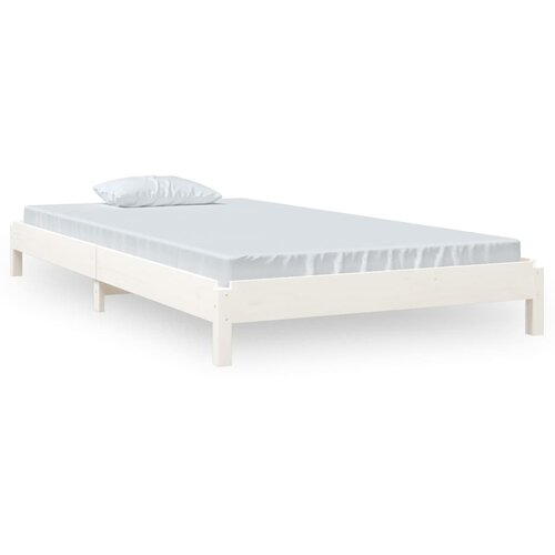  Složivi krevet bijeli 100 x 200 cm od masivne borovine Slike
