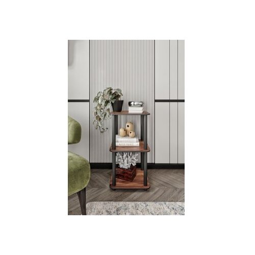 Hanah home Polica za knjige Bookcase 3 Tiers Square Walnut Cene