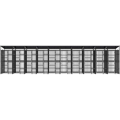 VidaXL Vanjski kavez za pse s krovom čelični 18,43 m&amp;sup2; Slike