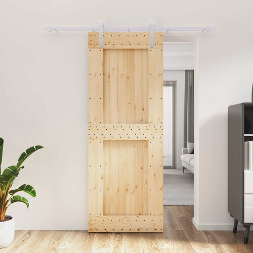  Klizna vrata Prirodna i bijela 80 x 210 cm Čvrsta borovina Cijene
