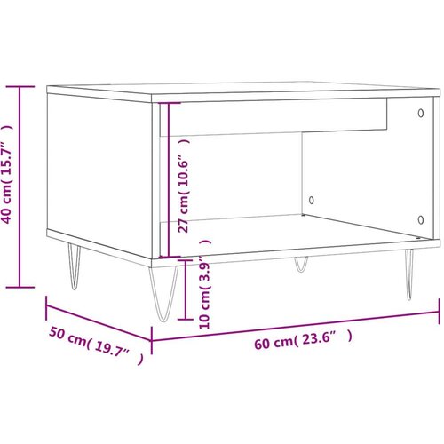 VidaXL Stolić za kavu boja hrasta sonome 60x50x40 cm konstruirano drvo Slike