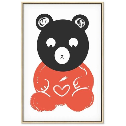  Slika - Thoughtful Bear (1 Part) Vertical 40x60 U prirodnom drvenom okviru Slike