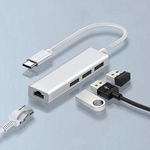  Type C HUB 4 u 1 RJ45 100M LAN + 3*USB 2.0 ( 11-476 ) Cene