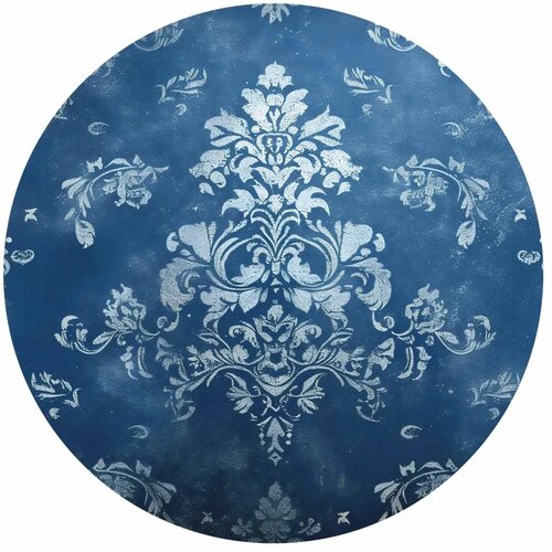  Okrugla fototapeta - Retro ornament in faded blues 180x180 Slike