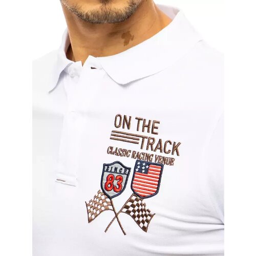 DStreet Polo shirt with embroidery white PX0452 Cene