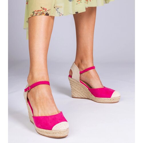 Gemre Pink wedge espadrille sandals Tedis Cene